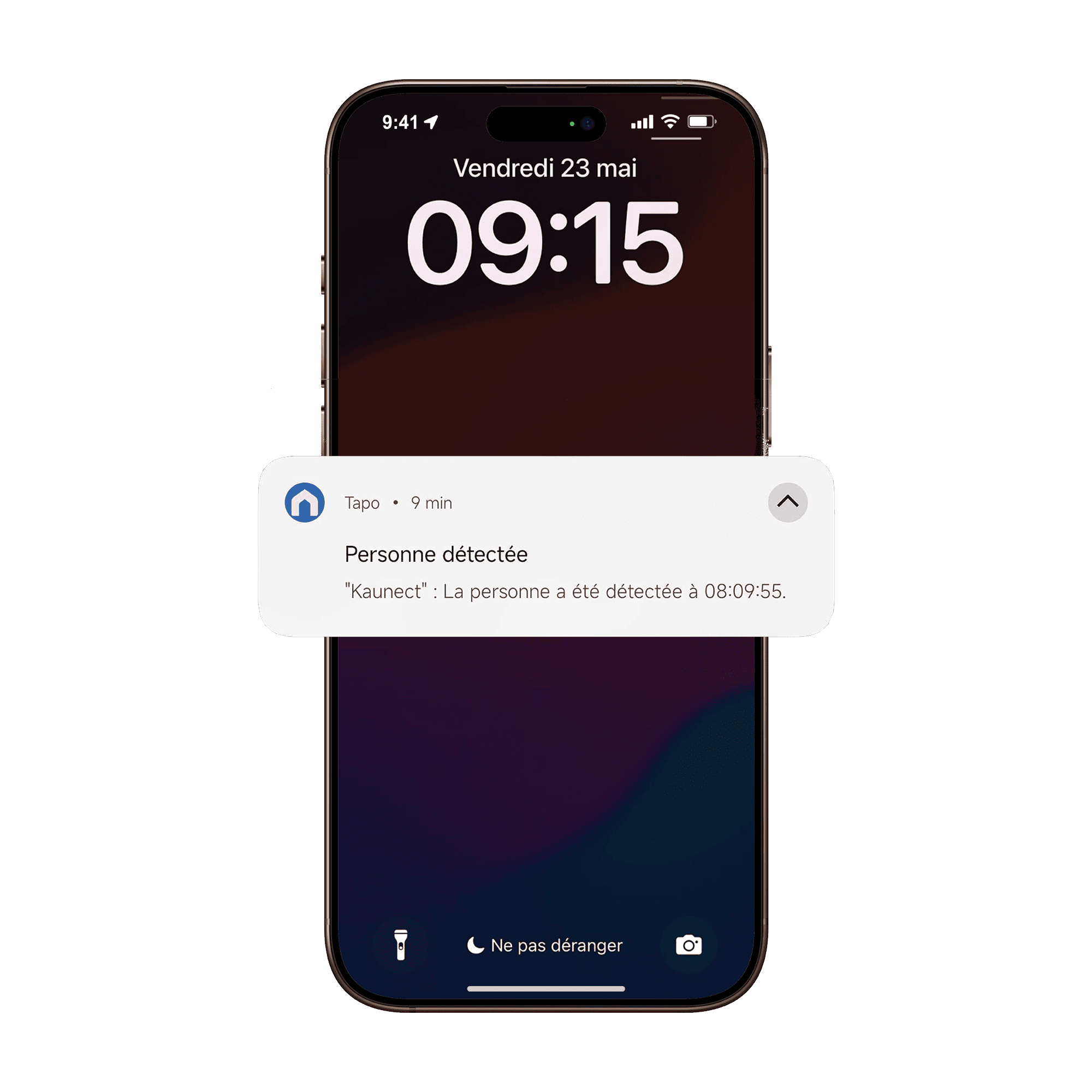 Notification caméra personne détécter